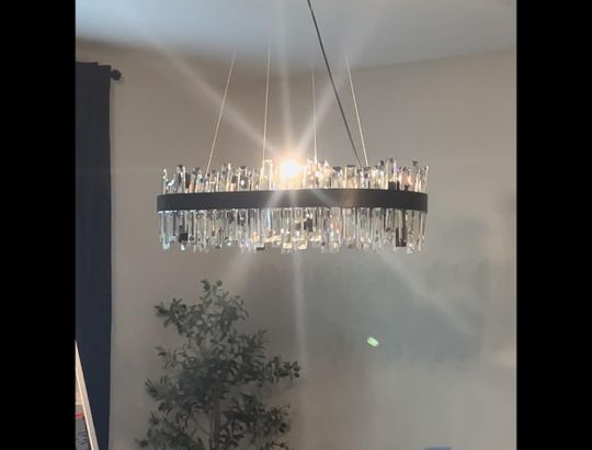 Luxora Modern Elegance Black Brass Crystal Rectangular